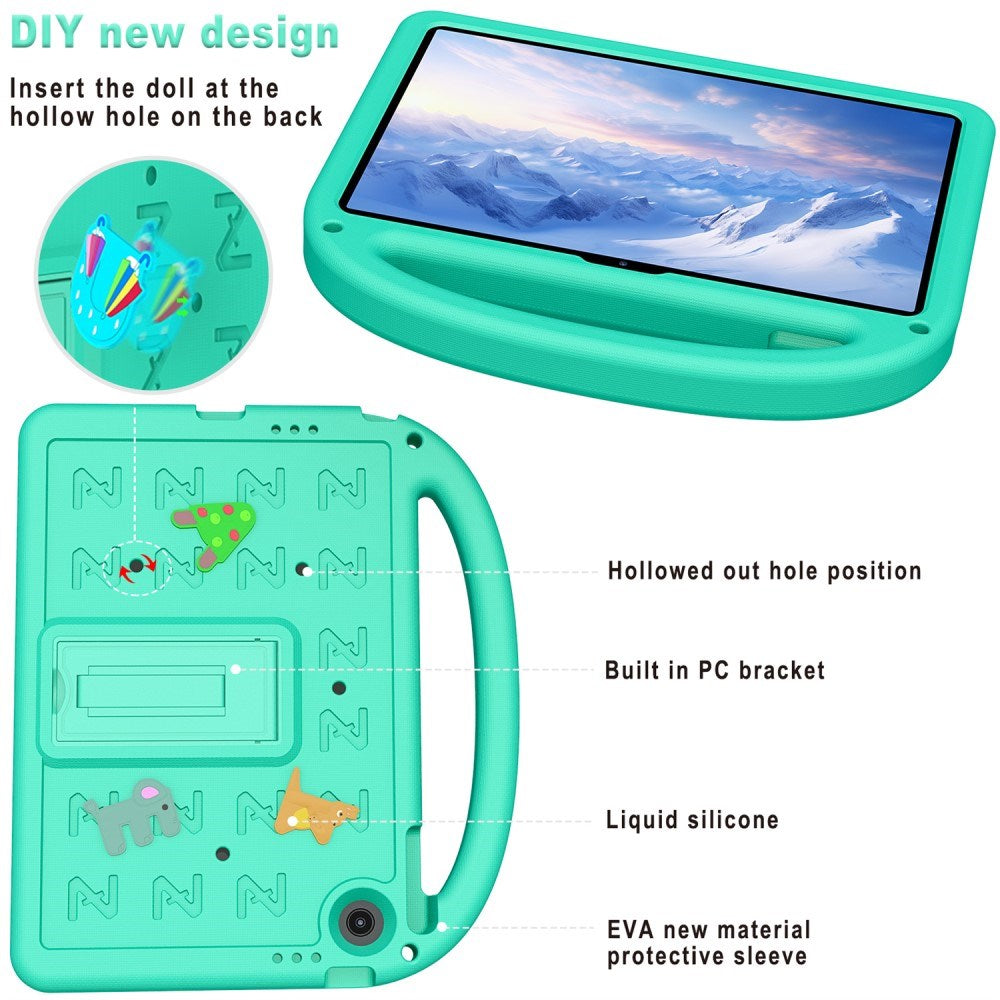 EIDERWOOD Lenovo Tab 10.1" Børne Cover m. Kickstand & Håndholder - Grøn