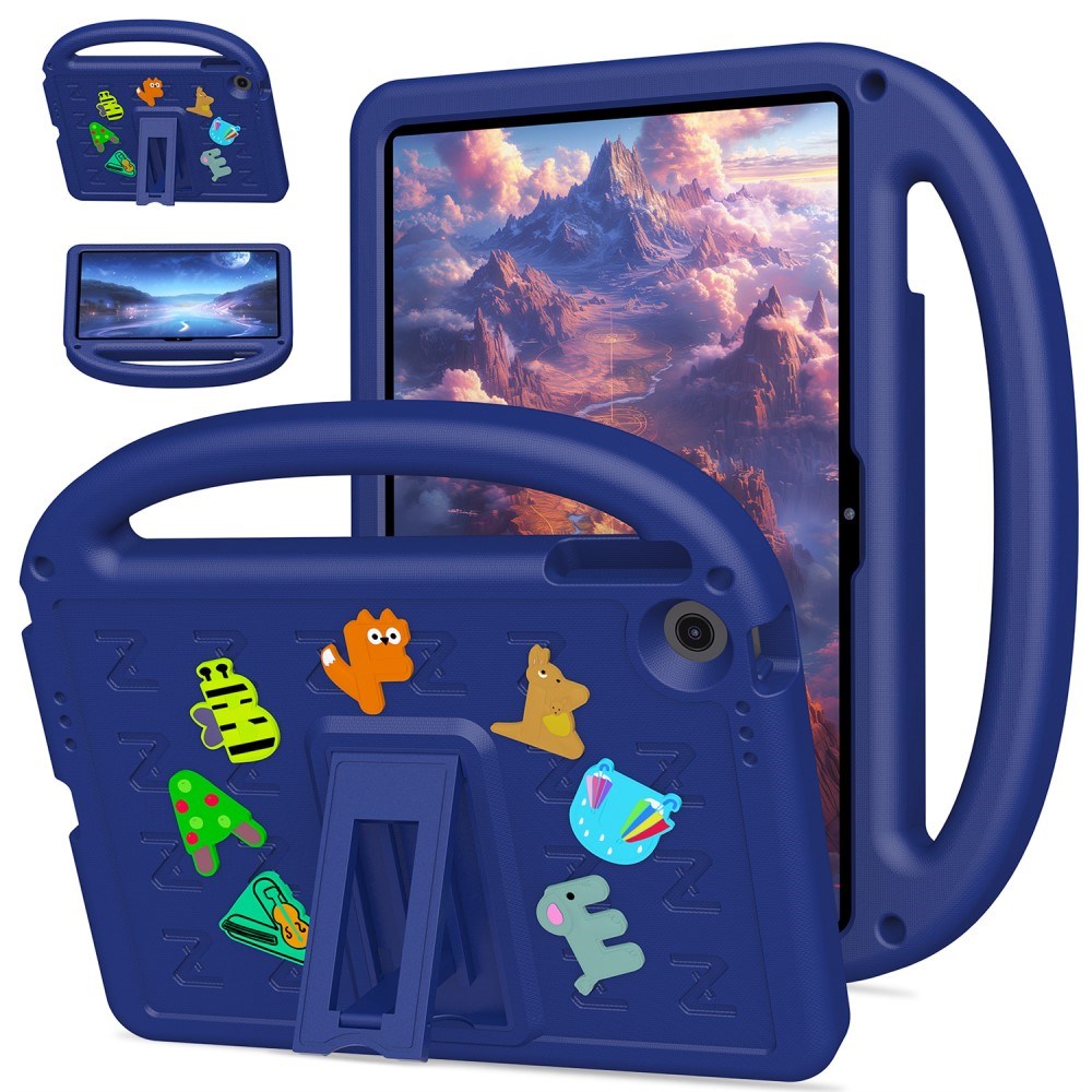 EIDERWOOD Lenovo Tab 10.1" Børne Cover m. Kickstand & Håndholder - Mørkeblå