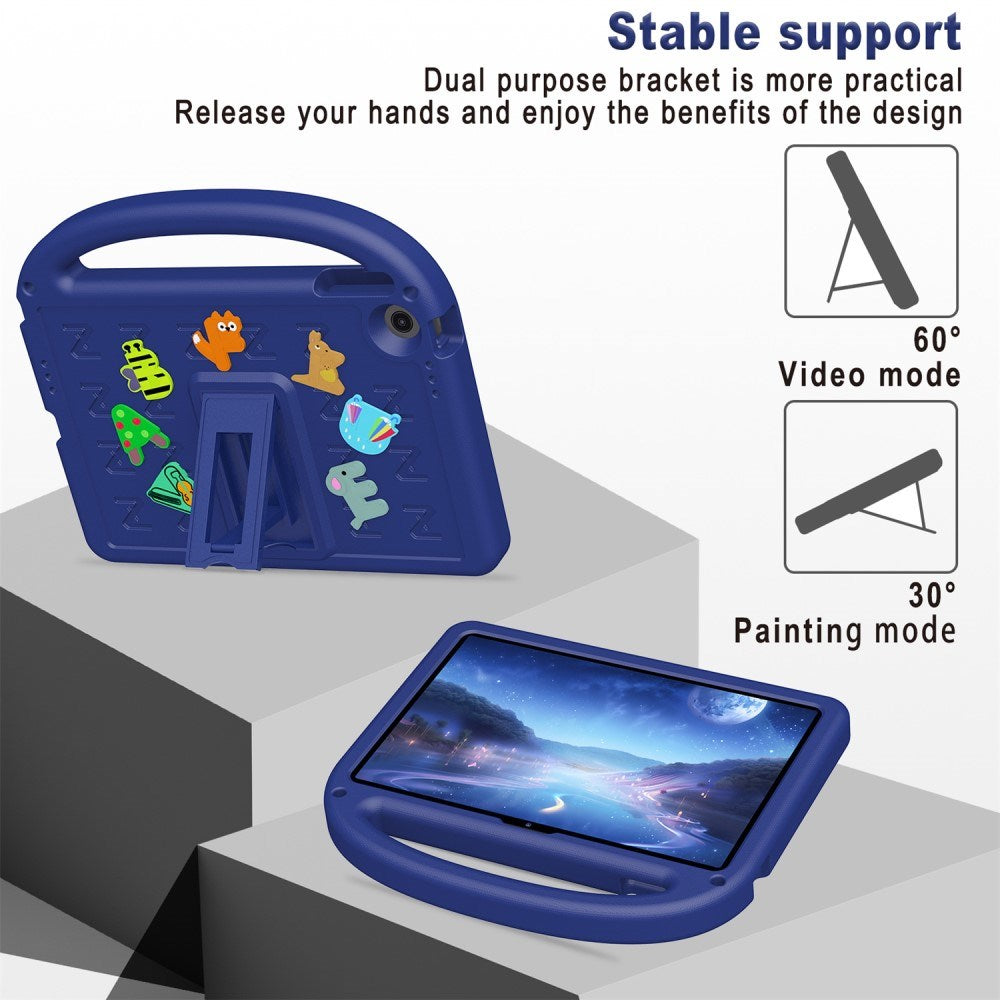 EIDERWOOD Lenovo Tab 10.1" Børne Cover m. Kickstand & Håndholder - Mørkeblå