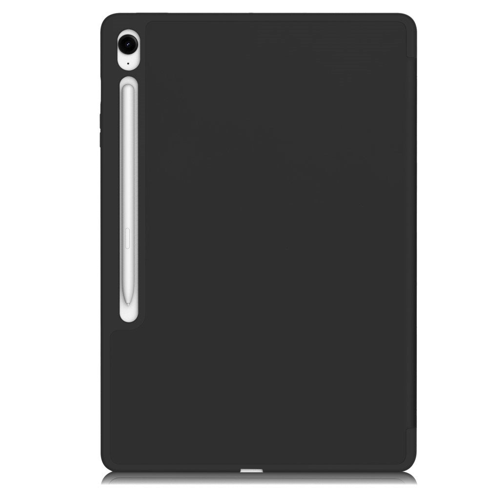 EIDERWOOD Samsung Galaxy Tab S10 FE+ (Plus) Tri-Fold Kunstlæder Cover m. Stylus Pen Holder - Sort