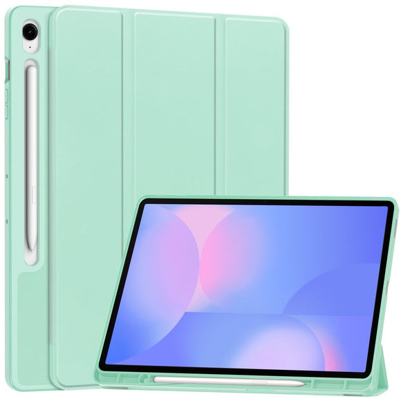 EIDERWOOD Samsung Galaxy Tab S10 FE+ (Plus) Tri-Fold Kunstlæder Cover m. Stylus Pen Holder - Lysegrøn
