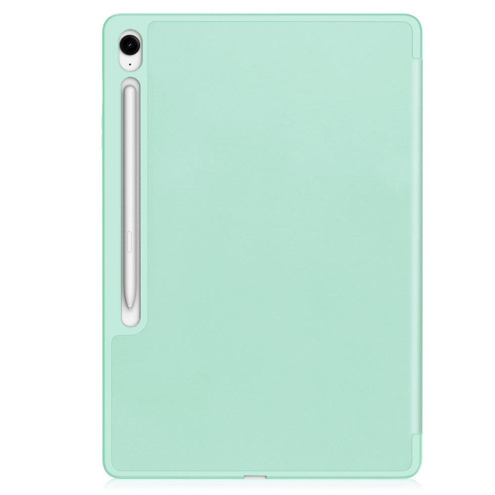 EIDERWOOD Samsung Galaxy Tab S10 FE+ (Plus) Tri-Fold Kunstlæder Cover m. Stylus Pen Holder - Lysegrøn