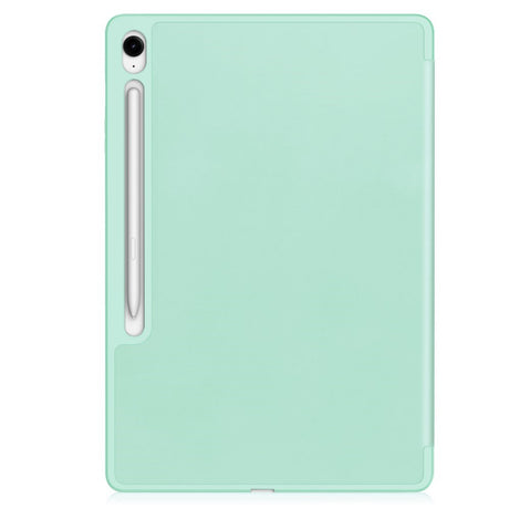 EIDERWOOD Samsung Galaxy Tab S10 FE+ (Plus) Tri-Fold Kunstlæder Cover m. Stylus Pen Holder - Lysegrøn
