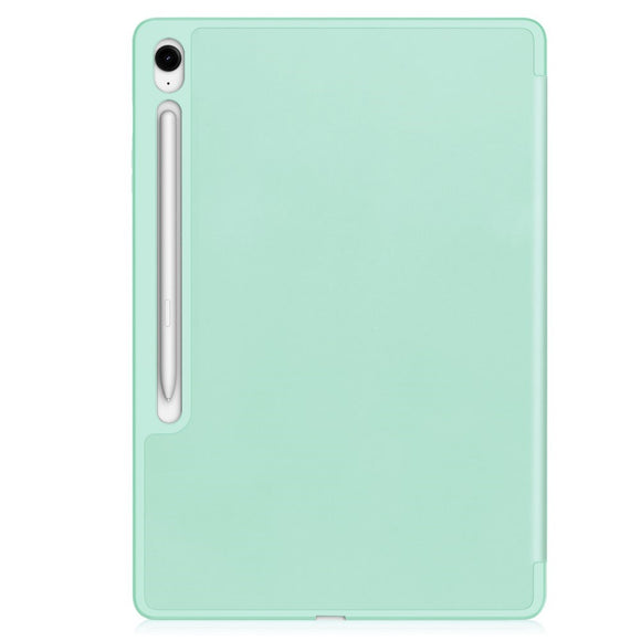 EIDERWOOD Samsung Galaxy Tab S10 FE+ (Plus) Tri-Fold Kunstlæder Cover m. Stylus Pen Holder - Lysegrøn