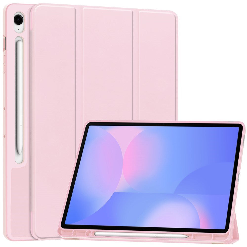 EIDERWOOD Samsung Galaxy Tab S10 FE+ (Plus) Tri-Fold Kunstlæder Cover m. Stylus Pen Holder - Lyserød