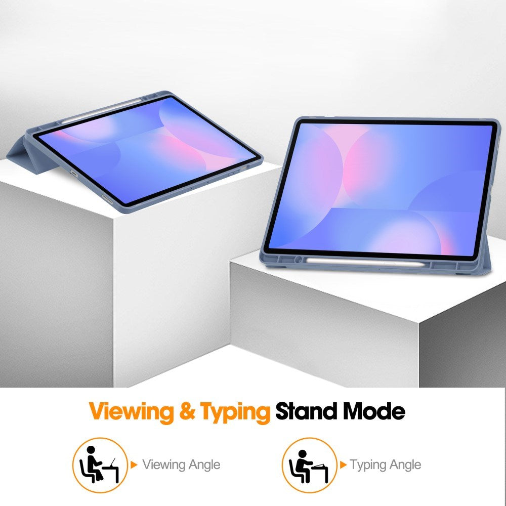 EIDERWOOD Samsung Galaxy Tab S10 FE+ (Plus) Tri-Fold Kunstlæder Cover m. Stylus Pen Holder - Lavendel