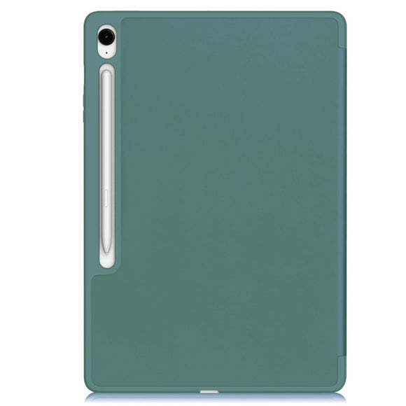 EIDERWOOD Samsung Galaxy Tab S10 FE+ (Plus) Tri-Fold Kunstlæder Cover m. Stylus Pen Holder - Mørkegrøn