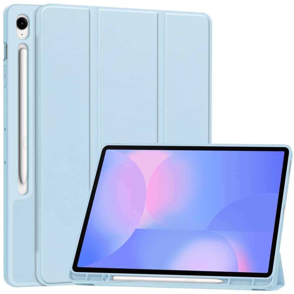 EIDERWOOD Samsung Galaxy Tab S10 FE+ (Plus) Tri-Fold Kunstlæder Cover m. Stylus Pen Holder - Lyseblå