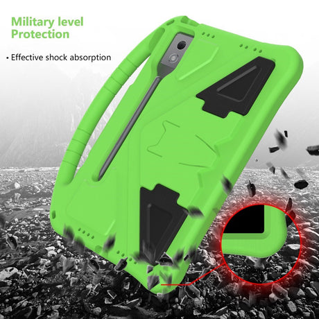 EIDERWOOD Lenovo Idea Tab Pro Anti-Drop Tablet Cover m. Håndtag og Stå Funktion - Grøn