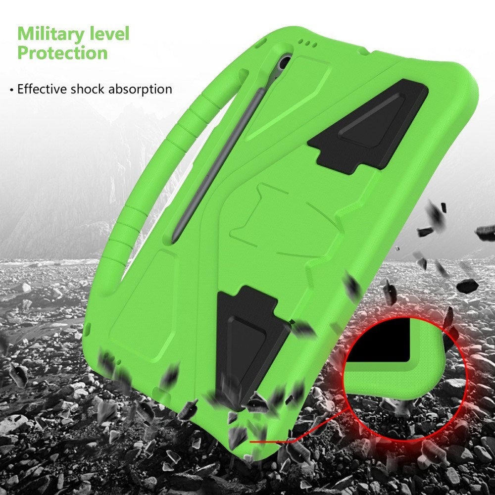 EIDERWOOD Samsung Galaxy Tab S10 FE+ (Plus) Anti-Drop Tablet Cover m. Håndtag og Stå Funktion - Grøn