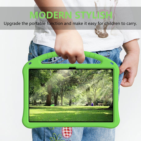 EIDERWOOD Samsung Galaxy Tab S10 FE+ (Plus) Anti-Drop Tablet Cover m. Håndtag og Stå Funktion - Grøn
