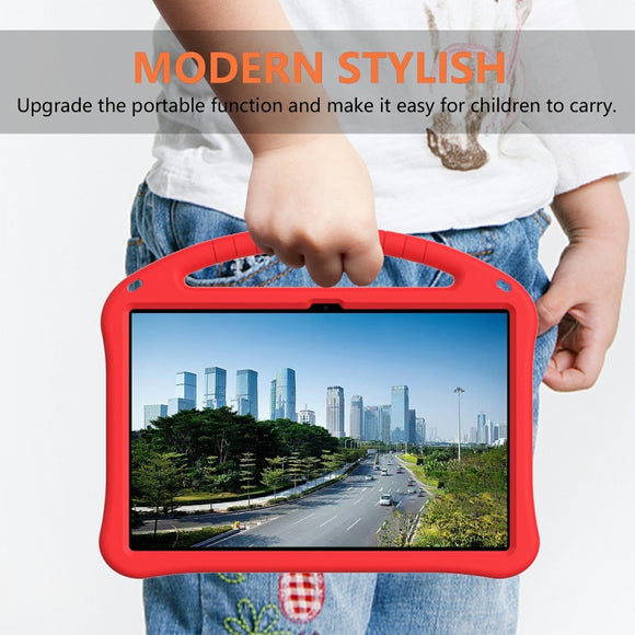 EIDERWOOD Samsung Galaxy Tab S10 FE+ (Plus) Anti-Drop Tablet Cover m. Håndtag og Stå Funktion - Rød