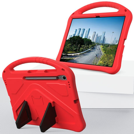 EIDERWOOD Samsung Galaxy Tab S10 FE+ (Plus) Anti-Drop Tablet Cover m. Håndtag og Stå Funktion - Rød