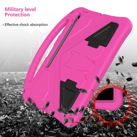 EIDERWOOD Samsung Galaxy Tab S10 FE+ (Plus) Anti-Drop Tablet Cover m. Håndtag og Stå Funktion - Lyserød