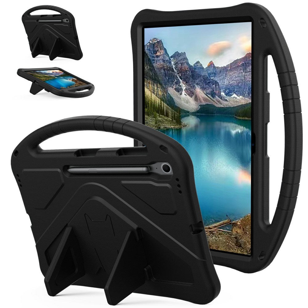 EIDERWOOD Samsung Galaxy Tab S10 FE+ (Plus) Anti-Drop Tablet Cover m. Håndtag og Stå Funktion - Sort
