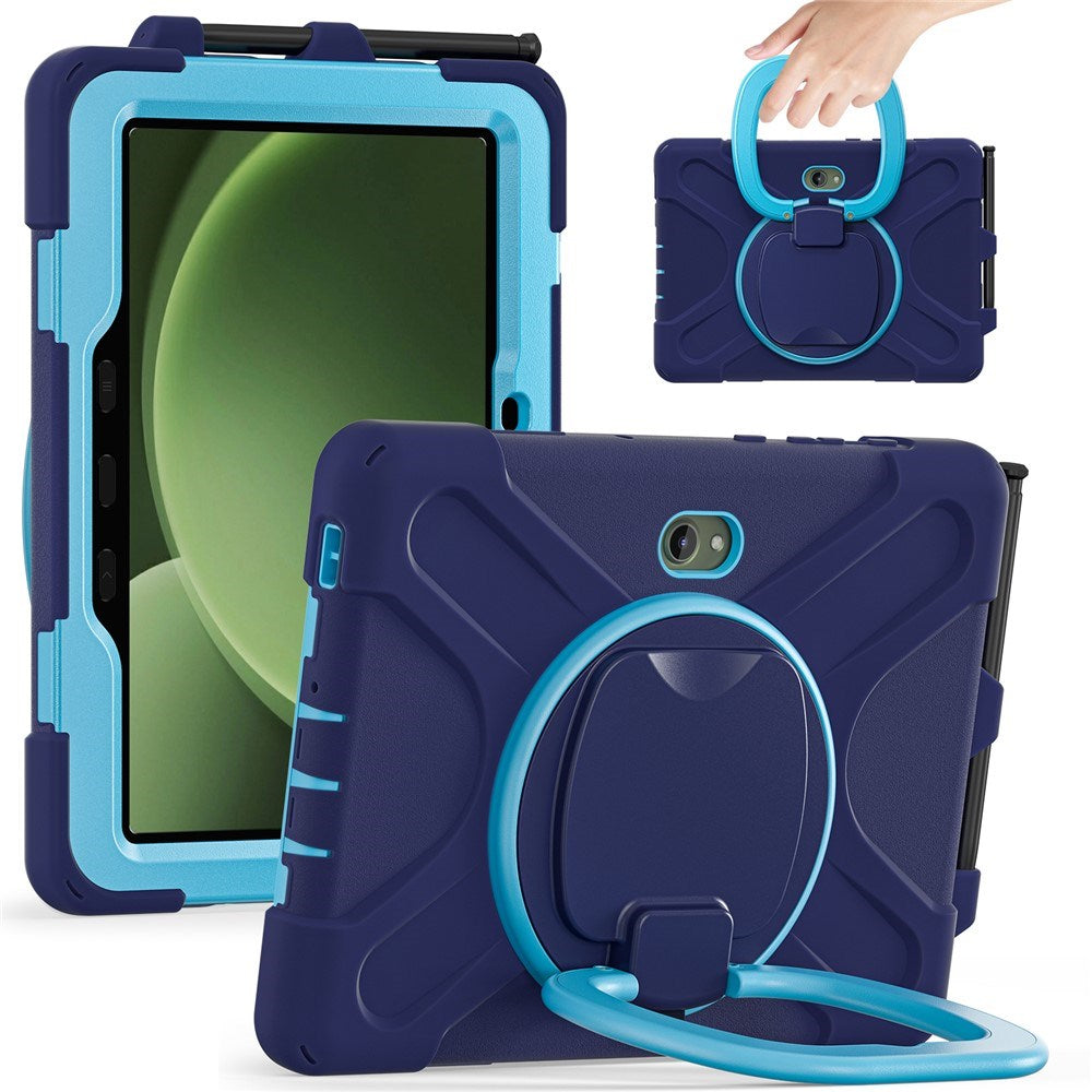 Samsung Galaxy Tab Active5 Pro / Active4 Pro EIDERWOOD Hybrid Plast Børne Cover m. Kickstand & Strop - Blå