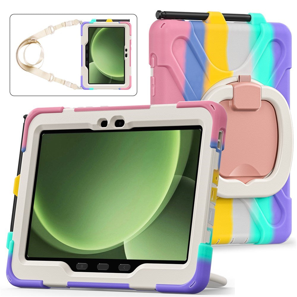 Samsung Galaxy Tab Active5 Pro / Active4 Pro EIDERWOOD Hybrid Plast Børne Cover m. Kickstand & Strop - Multi