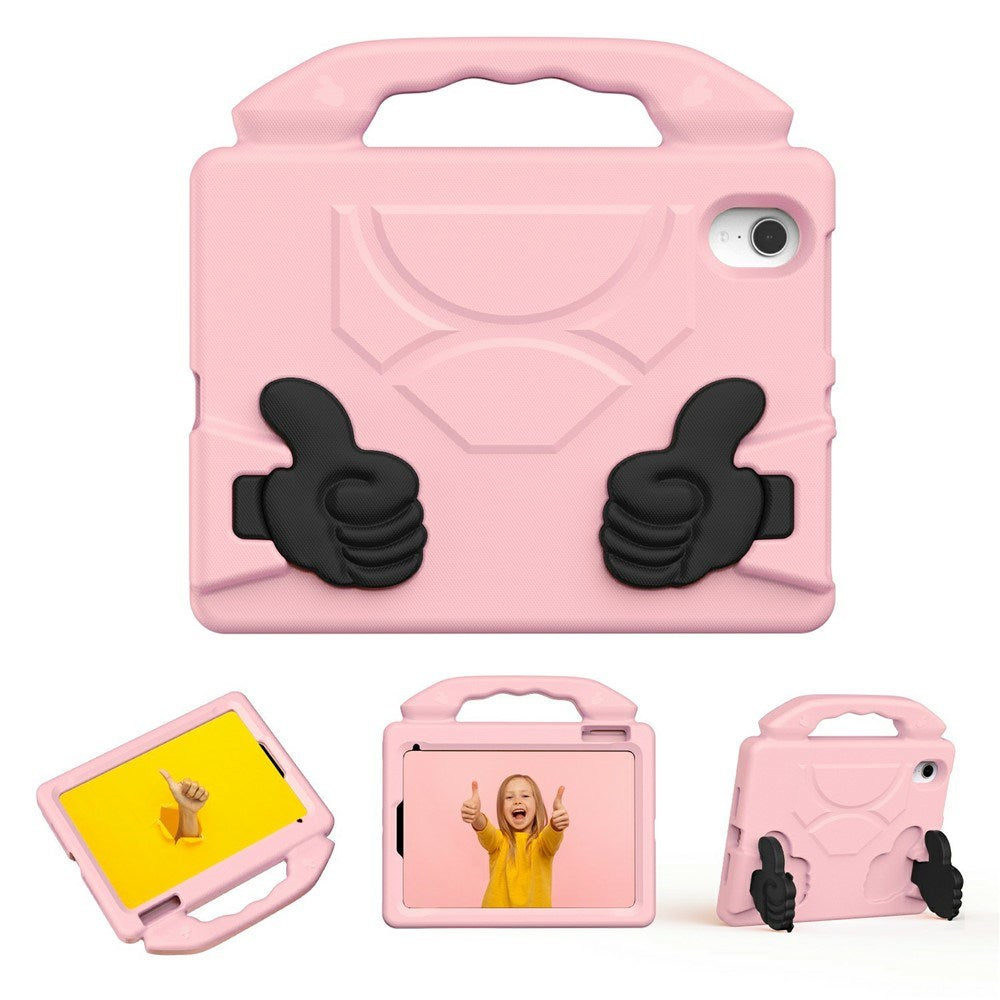EIDERWOOD iPad Mini (2024 / 2021) Børne Cover m. Thumb Kickstand - Lyserød