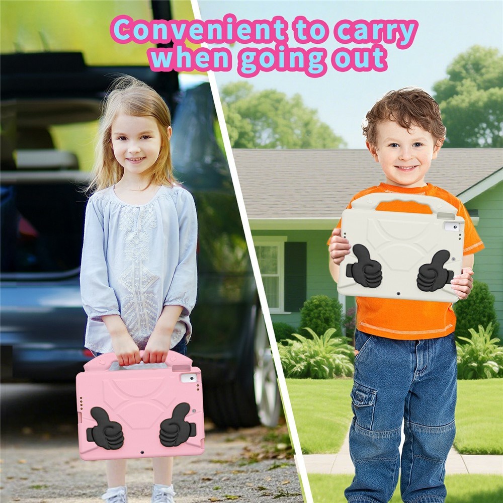 EIDERWOOD iPad 10.2" (2021 / 2020 / 2019) / Air (2019) Børne Cover m. Thumb Kickstand - Lyserød