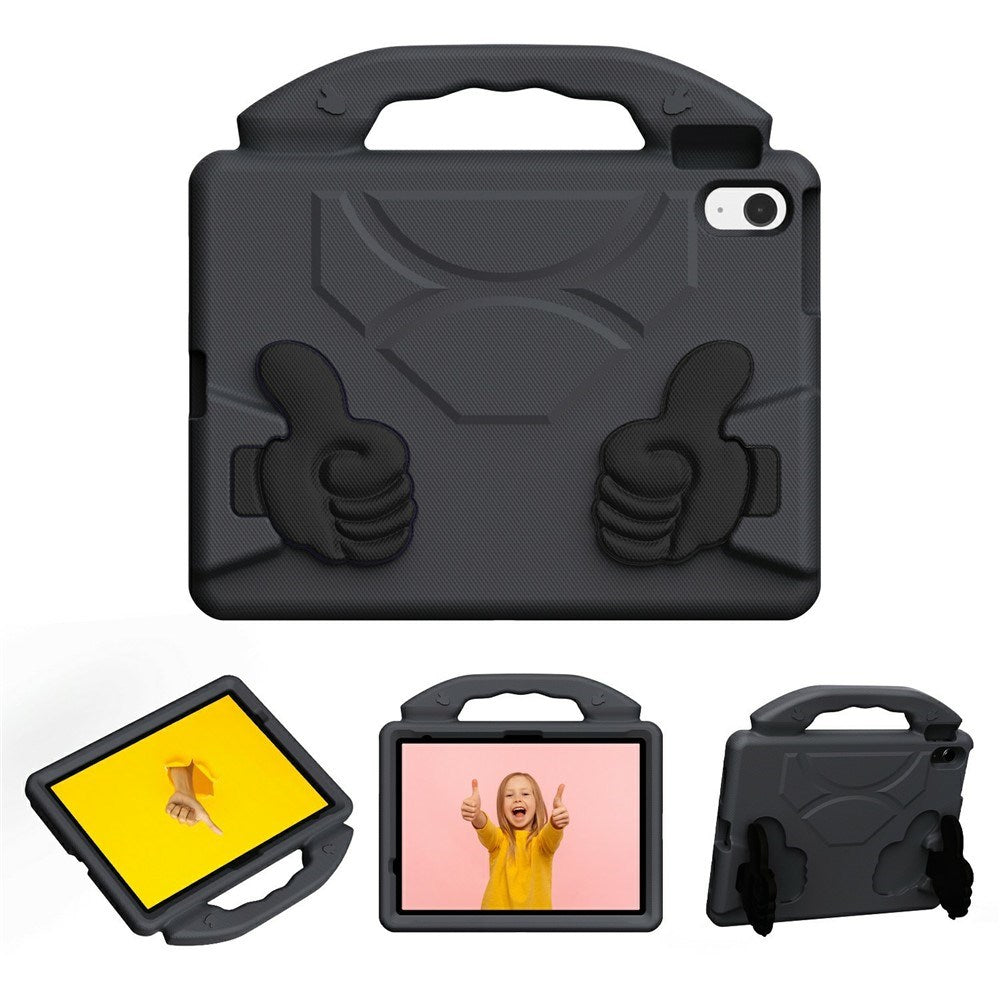 EIDERWOOD iPad Air 11" (2026 / 2025 / 2024) Børne Cover m. Thumb Kickstand - Sort