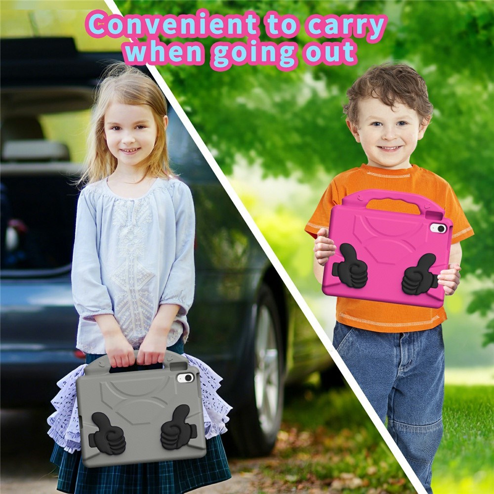 EIDERWOOD iPad Air 11" (2026 / 2025 / 2024) Børne Cover m. Thumb Kickstand - Grå