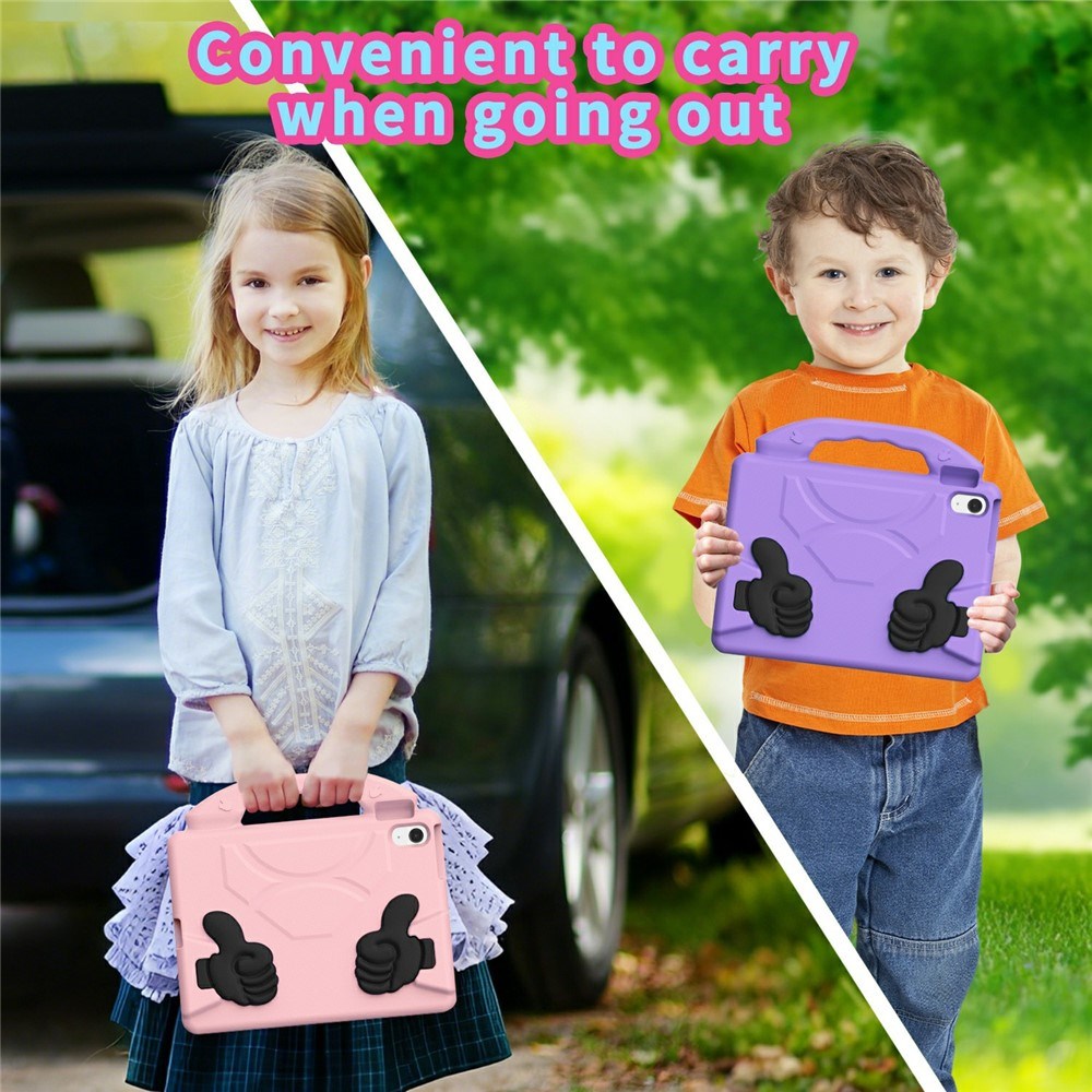 EIDERWOOD iPad Air 11" (2026 / 2025 / 2024) Børne Cover m. Thumb Kickstand - Lyserød