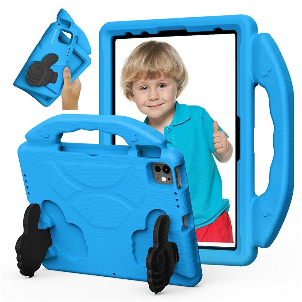 EIDERWOOD iPad Pro 11" (2025 - 2018) / Air (2022 / 2020) Børne Cover m. Thumb Kickstand - Blå