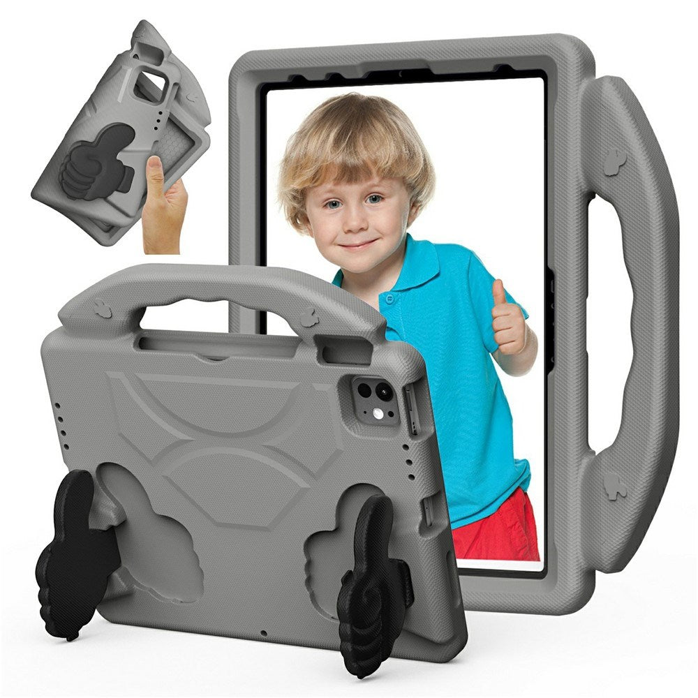 EIDERWOOD iPad Pro 11" (2025 - 2018) / Air (2022 / 2020) Børne Cover m. Thumb Kickstand - Grå