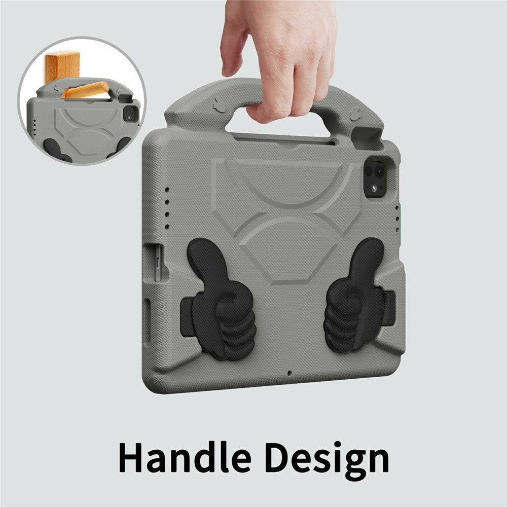 EIDERWOOD iPad Pro 11" (2025 - 2018) / Air (2022 / 2020) Børne Cover m. Thumb Kickstand - Grå