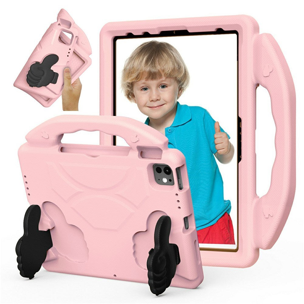 EIDERWOOD iPad Pro 11" (2025 - 2018) / Air (2022 / 2020) Børne Cover m. Thumb Kickstand - Lyserød