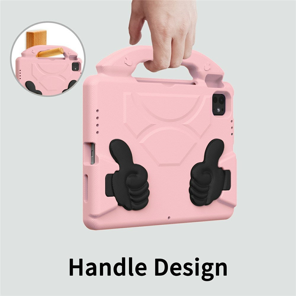 EIDERWOOD iPad Pro 11" (2025 - 2018) / Air (2022 / 2020) Børne Cover m. Thumb Kickstand - Lyserød