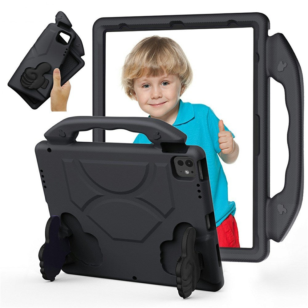 EIDERWOOD iPad Pro 12.9" (2022-2018) / Air 13" (2026-2024) / Pro 13" (2025-2024) Børne Cover m. Thumb Kickstand - Sort