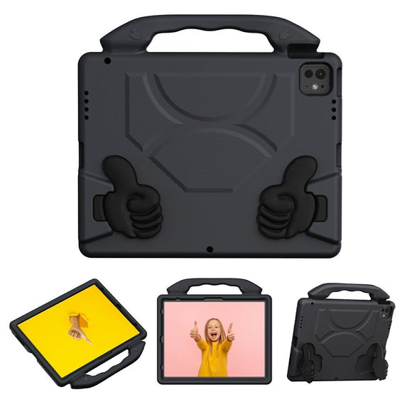 EIDERWOOD iPad Pro 12.9" (2022-2018) / Air 13" (2026-2024) / Pro 13" (2025-2024) Børne Cover m. Thumb Kickstand - Sort
