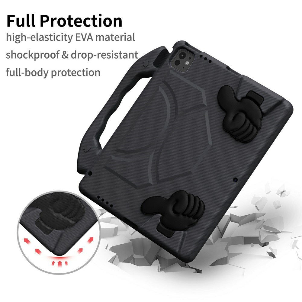 EIDERWOOD iPad Pro 12.9" (2022-2018) / Air 13" (2026-2024) / Pro 13" (2025-2024) Børne Cover m. Thumb Kickstand - Sort
