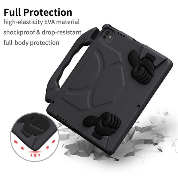 EIDERWOOD iPad Pro 12.9" (2022-2018) / Air 13" (2026-2024) / Pro 13" (2025-2024) Børne Cover m. Thumb Kickstand - Sort