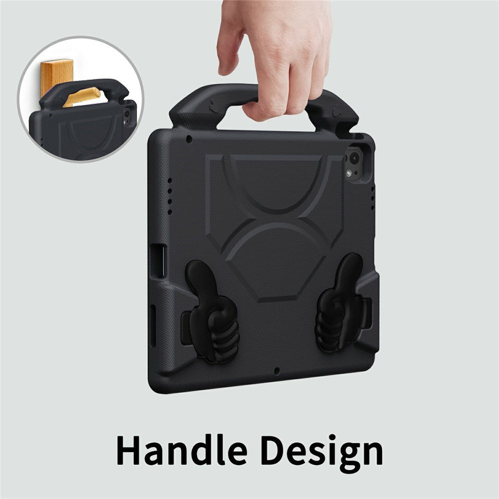 EIDERWOOD iPad Pro 12.9" (2022-2018) / Air 13" (2026-2024) / Pro 13" (2025-2024) Børne Cover m. Thumb Kickstand - Sort