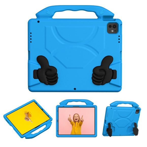 EIDERWOOD iPad Pro 12.9" (2022-2018) / Air 13" (2026-2024) / Pro 13" (2025-2024) Børne Cover m. Thumb Kickstand - Blå