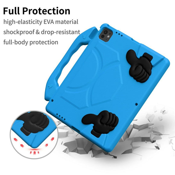 EIDERWOOD iPad Pro 12.9" (2022-2018) / Air 13" (2026-2024) / Pro 13" (2025-2024) Børne Cover m. Thumb Kickstand - Blå