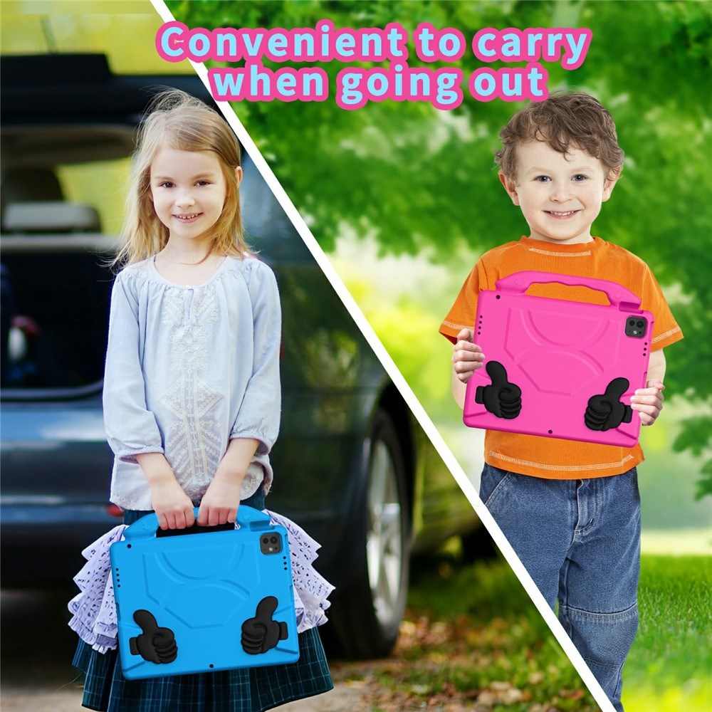 EIDERWOOD iPad Pro 12.9" (2022-2018) / Air 13" (2026-2024) / Pro 13" (2025-2024) Børne Cover m. Thumb Kickstand - Blå