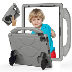 EIDERWOOD iPad Pro 12.9" (2022 / 2021 / 2020 / 2018) / Air 13" (2025 / 2024) / Pro 13" (2025 / 2024) Børne Cover m. Thumb Kickstand - Grå