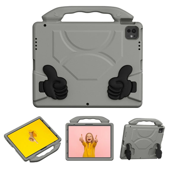 EIDERWOOD iPad Pro 12.9" (2022-2018) / Air 13" (2026-2024) / Pro 13" (2025-2024) Børne Cover m. Thumb Kickstand - Grå