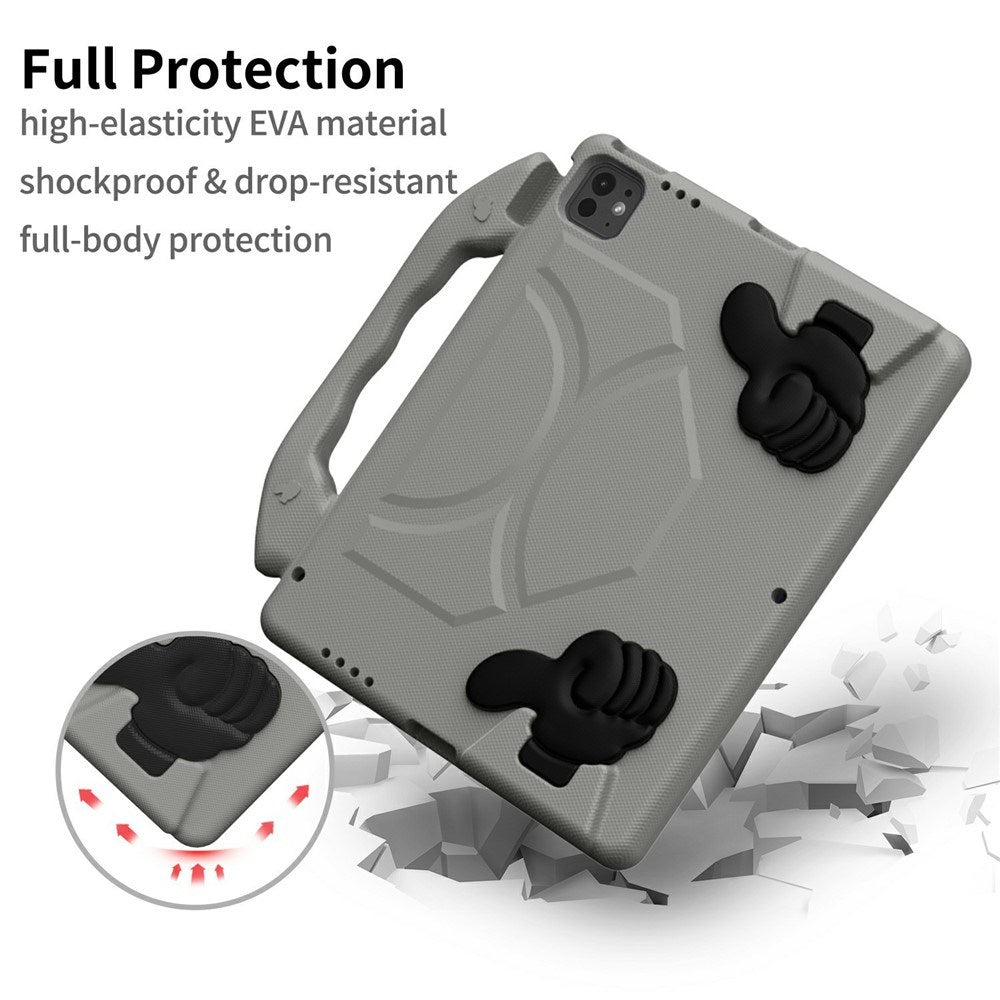 EIDERWOOD iPad Pro 12.9" (2022-2018) / Air 13" (2026-2024) / Pro 13" (2025-2024) Børne Cover m. Thumb Kickstand - Grå