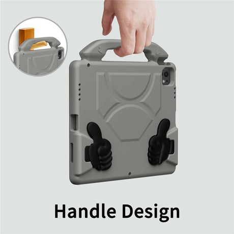 EIDERWOOD iPad Pro 12.9" (2022-2018) / Air 13" (2026-2024) / Pro 13" (2025-2024) Børne Cover m. Thumb Kickstand - Grå