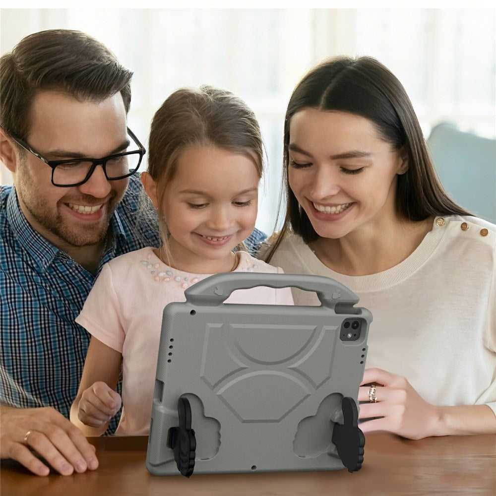 EIDERWOOD iPad Pro 12.9" (2022-2018) / Air 13" (2026-2024) / Pro 13" (2025-2024) Børne Cover m. Thumb Kickstand - Grå