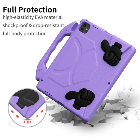 EIDERWOOD iPad Pro 12.9" (2022-2018) / Air 13" (2026-2024) / Pro 13" (2025-2024) Børne Cover m. Thumb Kickstand - Lilla