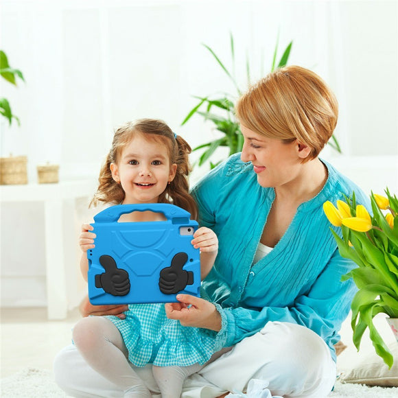 EIDERWOOD iPad 9.7" (2018 / 2017) / Air 2 / Air Børne Cover m. Thumb Kickstand - Blå