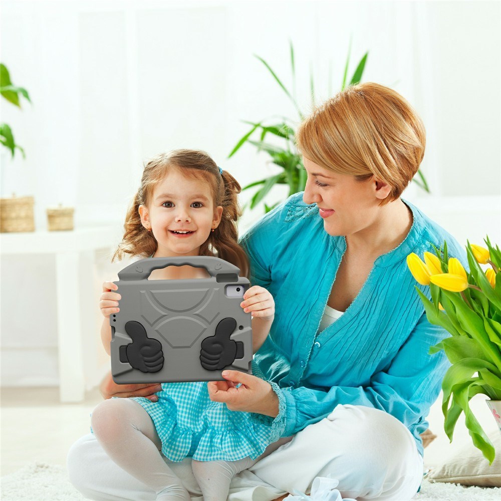EIDERWOOD iPad 9.7" (2018 / 2017) / Air 2 / Air Børne Cover m. Thumb Kickstand - Grå