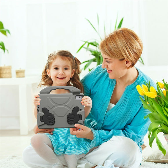 EIDERWOOD iPad 9.7" (2018 / 2017) / Air 2 / Air Børne Cover m. Thumb Kickstand - Grå