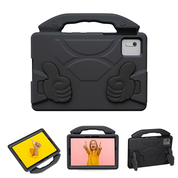 EIDERWOOD Xiaomi Redmi Pad 2 / SE / 6 / 5 / Lenovo Tab M11 / Samsung Galaxy Tab S10 FE / S9 FE / S9 / S8 / S7 Børne Cover m. Thumb Kickstand - Sort