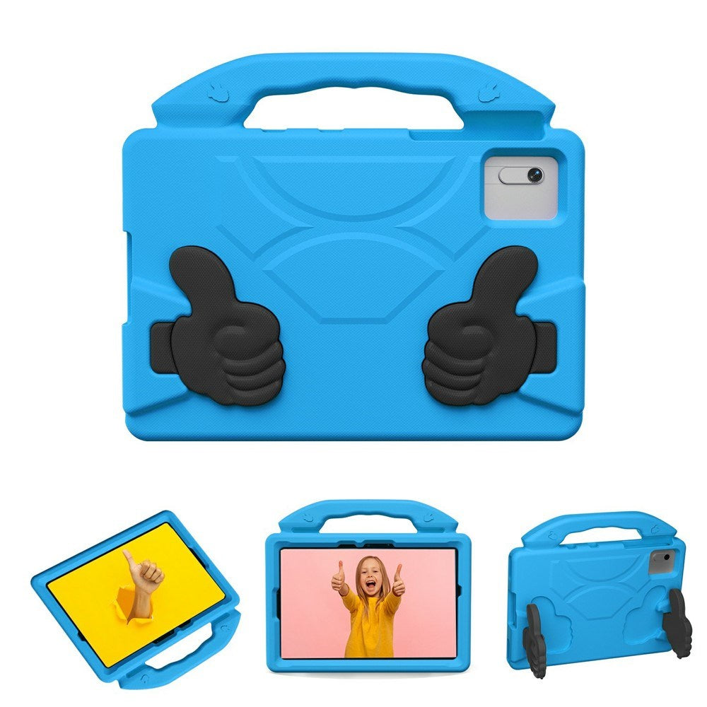EIDERWOOD Xiaomi Redmi Pad 2 / SE / 6 / 5 / Lenovo Tab M11 / Samsung Galaxy Tab S10 FE / S9 FE / S9 / S8 / S7 Børne Cover m. Thumb Kickstand - Blå